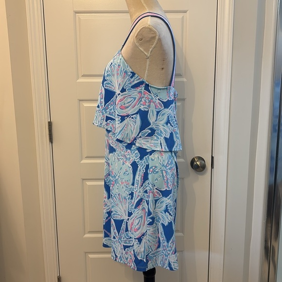 Lilly Pulitzer Bay Blue Into The Deep Engineered Shay Dress Size L Resortwear - Picture 6 of 13